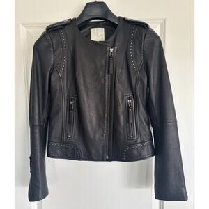 Joie 100% black Lamb Leather moto jacket in great condition size XS